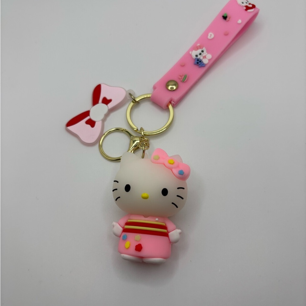 Hello Kitty Doll Keychain Pink Red